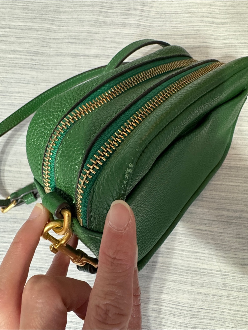 Tory Burch Emerald Green Perry Bombe Mini Bag - Picture 11 of 13